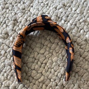Ulla Johnson Black and Orange Knotted Headband